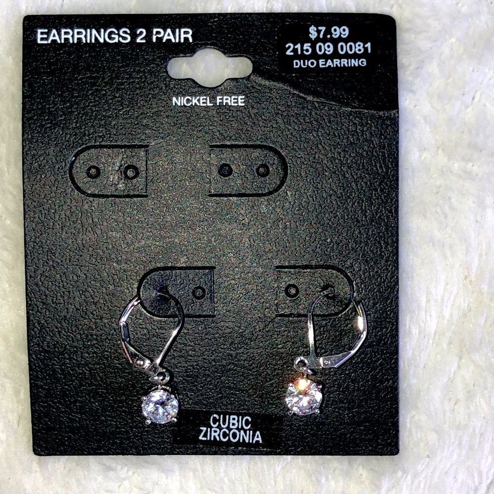 Silver Diamond Earrings